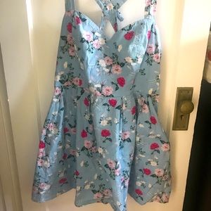 Blue floral Hell Bunny Mini Dress